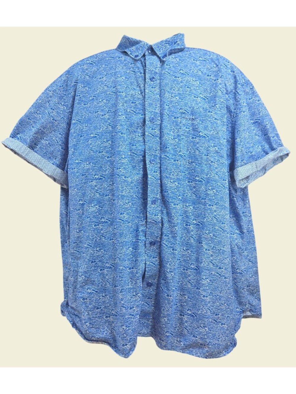 Johnston & Murphy Blue Wave Short-Sleeve Shirt Size XXL